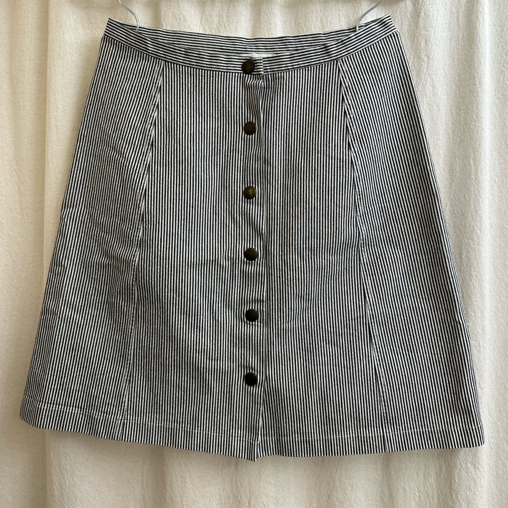 Suede Denim Midi Skirt